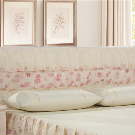 91家纺网 家纺一手货源 找家纺 情恒家纺 2019蕾丝床头罩大靠背靠垫富贵牡丹系列 富贵牡丹-米黄