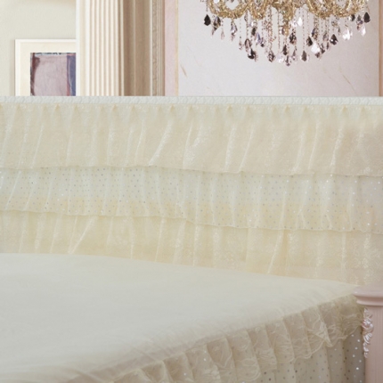 91家纺网 家纺一手货源 找家纺 （总）情恒家纺 2019蕾丝床头罩大靠背靠垫时尚波点系列