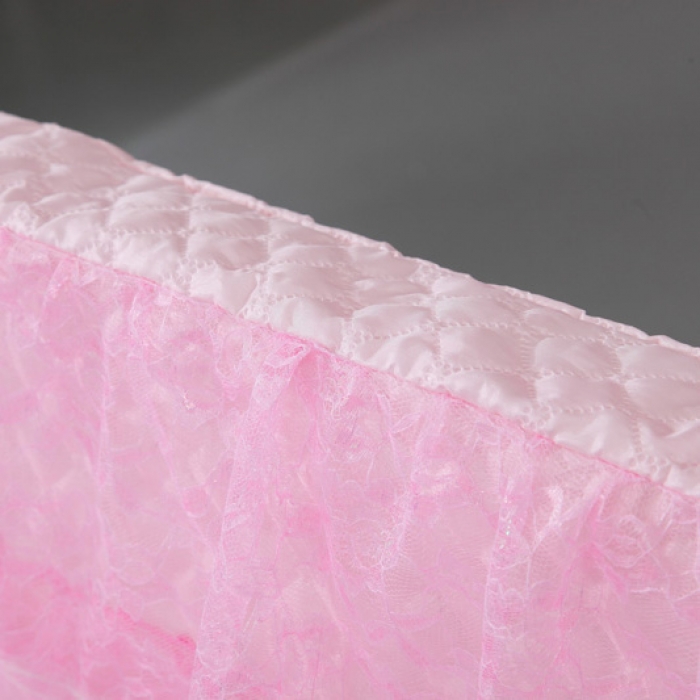 91家纺网 家纺一手货源 找家纺 情恒家纺 2019蕾丝床头罩大靠背靠垫繁花似锦系列 粉色