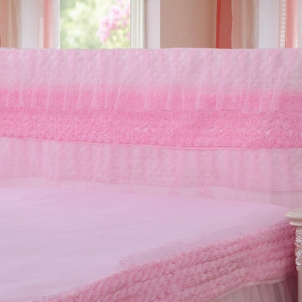 91家纺网 家纺一手货源 找家纺 （总）情恒家纺 2019蕾丝床头罩大靠背靠垫玫瑰公主系列