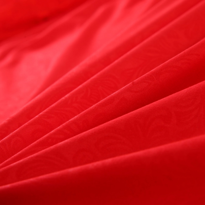 91家纺网 家纺一手货源 找家纺 情恒家纺 2019新款蕾丝床裙系列月满花香 大红色