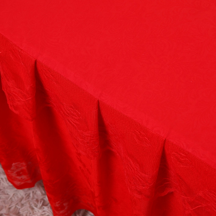 91家纺网 家纺一手货源 找家纺 情恒家纺 2019新款蕾丝床裙系列月满花香 大红色