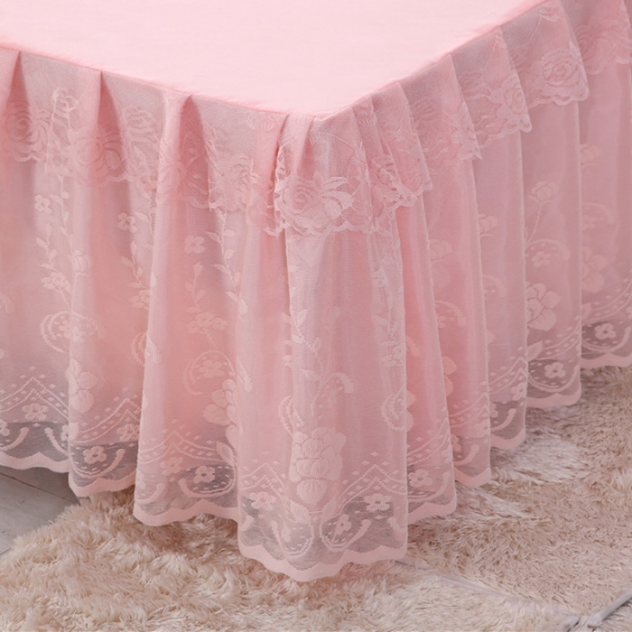 91家纺网 家纺一手货源 找家纺 情恒家纺 2019新款蕾丝床裙系列月满花香 玉色