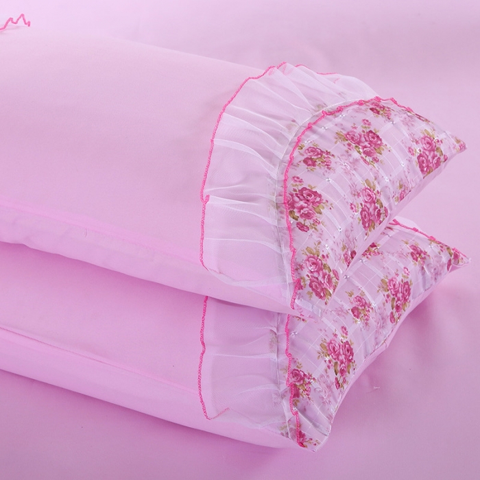 91家纺网 家纺一手货源 找家纺 情恒家纺 2019新款蕾丝床裙系列公主佳人 粉色