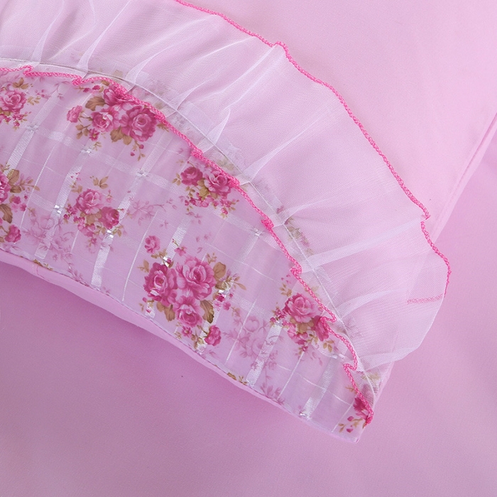 91家纺网 家纺一手货源 找家纺 情恒家纺 2019新款蕾丝床裙系列公主佳人 粉色