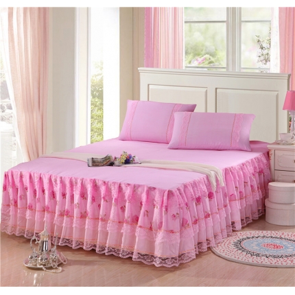 91家纺网 家纺一手货源 找家纺 （总）情恒家纺 2019新款蕾丝床裙系列凤舞玫瑰