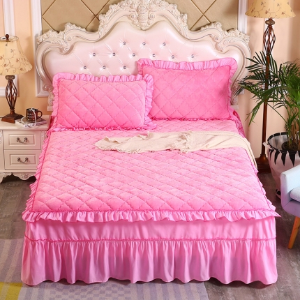 91家纺网 家纺一手货源 找家纺 （总）情恒家纺 2020新款法莱绒夹棉床裙