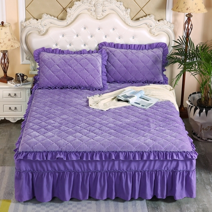 91家纺网 家纺一手货源 找家纺 （总）情恒家纺 2020新款法莱绒夹棉床裙