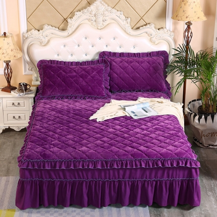 91家纺网 家纺一手货源 找家纺 （总）情恒家纺 2020新款法莱绒夹棉床裙