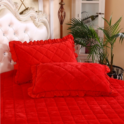 91家纺网 家纺一手货源 找家纺 （总）情恒家纺 2020新款法莱绒夹棉枕套一对48*74