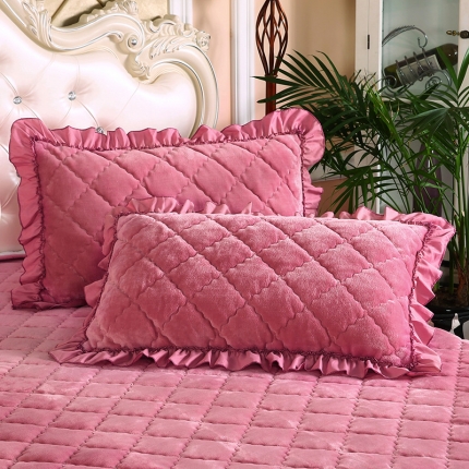 91家纺网 家纺一手货源 找家纺 （总）情恒家纺 2020新款法莱绒夹棉枕套一对48*74