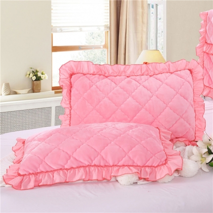 91家纺网 家纺一手货源 找家纺 （总）情恒家纺 2020新款法莱绒夹棉枕套一对48*74