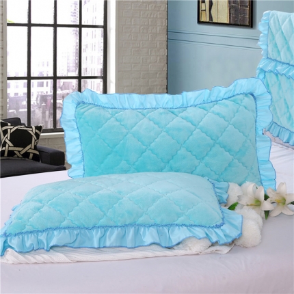 91家纺网 家纺一手货源 找家纺 （总）情恒家纺 2020新款法莱绒夹棉枕套一对48*74