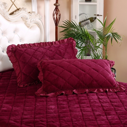 91家纺网 家纺一手货源 找家纺 （总）情恒家纺 2020新款法莱绒夹棉枕套一对48*74