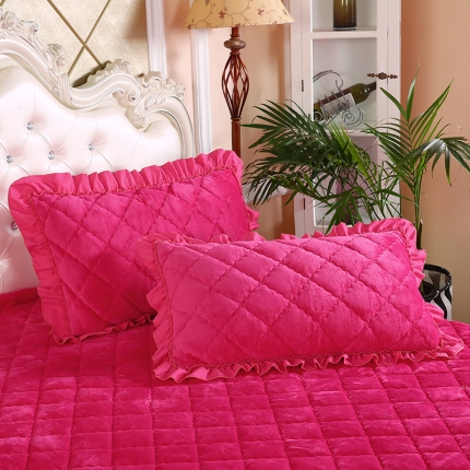 91家纺网 家纺一手货源 找家纺 （总）情恒家纺 2020新款法莱绒夹棉枕套一对48*74