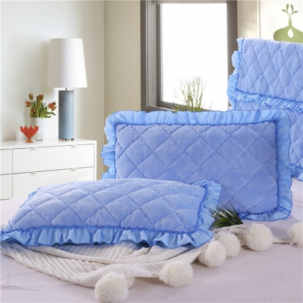 91家纺网 家纺一手货源 找家纺 （总）情恒家纺 2020新款法莱绒夹棉枕套一对48*74