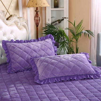 91家纺网 家纺一手货源 找家纺 （总）情恒家纺 2020新款法莱绒夹棉枕套一对48*74