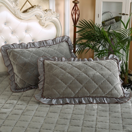 91家纺网 家纺一手货源 找家纺 （总）情恒家纺 2020新款法莱绒夹棉枕套一对48*74