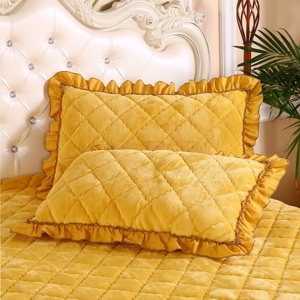 91家纺网 家纺一手货源 找家纺 （总）情恒家纺 2020新款法莱绒夹棉枕套一对48*74