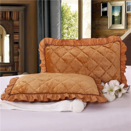 91家纺网 家纺一手货源 找家纺 （总）情恒家纺 2020新款法莱绒夹棉枕套一对48*74