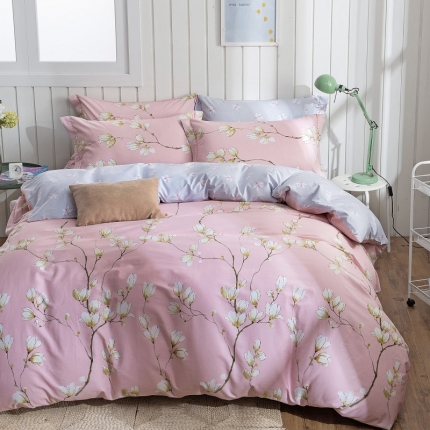  瓯盛家纺 全棉13372花卉系列四件套床单款 朵朵凝香-粉