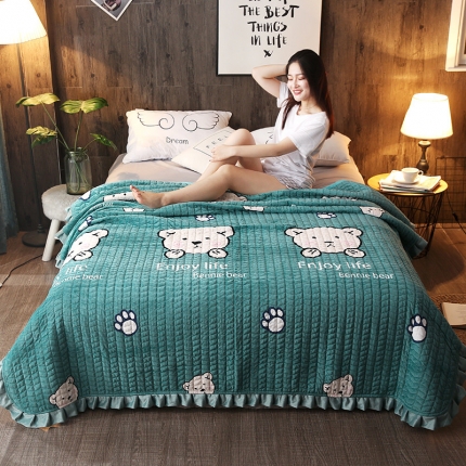 91家纺网 家纺一手货源 找家纺 （总）温宁家纺 水晶绒水洗棉床盖