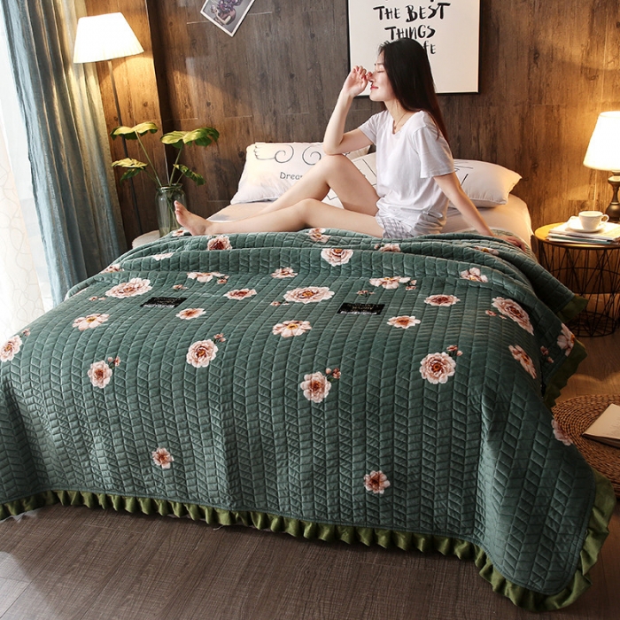 91家纺网 家纺一手货源 找家纺 温宁家纺 水晶绒水洗棉床盖 洛雅