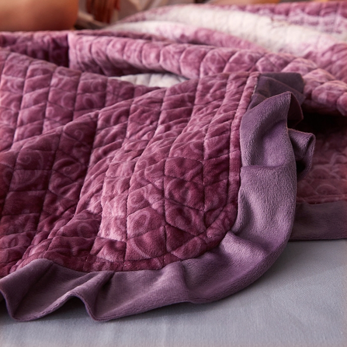 91家纺网 家纺一手货源 找家纺 温宁家纺 水晶绒水洗棉床盖 欧式格调