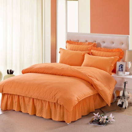 91家纺网 家纺一手货源 找家纺 （总）爱妮玖玖 2019全棉纯色段条夹棉床罩四件套