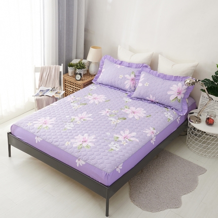 91家纺网 家纺一手货源 找家纺 （总）爱妮玖玖 2019全棉印花夹棉床笠蕾丝系列