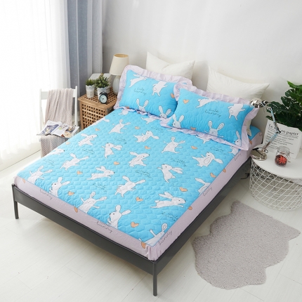 91家纺网 家纺一手货源 找家纺 （总）爱妮玖玖 2019全棉印花夹棉床笠蕾丝系列