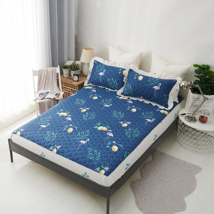 91家纺网 家纺一手货源 找家纺 （总）爱妮玖玖 2019全棉印花夹棉床笠蕾丝系列