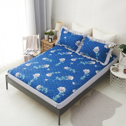 91家纺网 家纺一手货源 找家纺 （总）爱妮玖玖 2019全棉印花夹棉床笠蕾丝系列