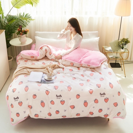 91家纺网 家纺一手货源 找家纺 （总）爱妮玖玖 2019新款棉加绒单被套