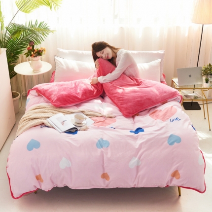 91家纺网 家纺一手货源 找家纺 （总）爱妮玖玖 2019新款棉加绒单被套