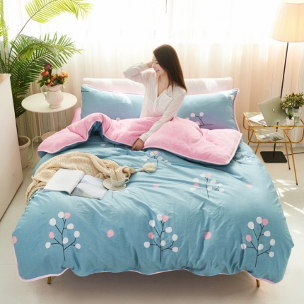 91家纺网 家纺一手货源 找家纺 （总）爱妮玖玖 2019新款棉加绒四件套