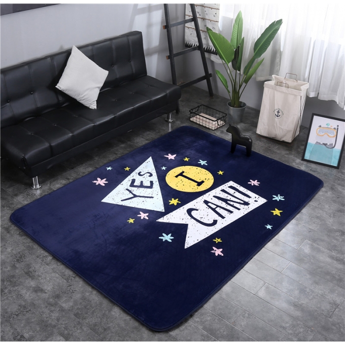 91家纺网 家纺一手货源 找家纺 网客家纺 北欧大版数码印花地垫 yes-ican