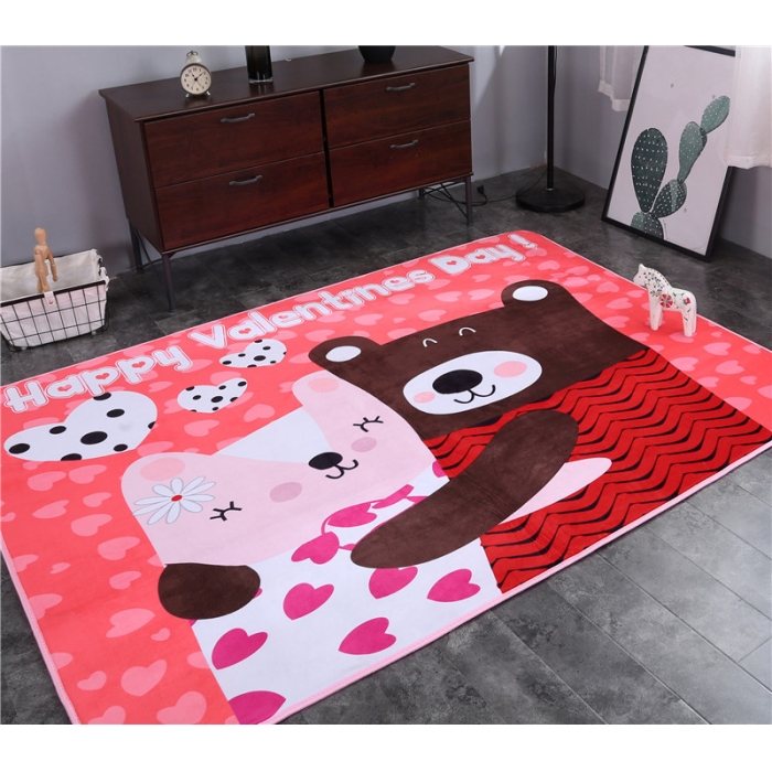 91家纺网 家纺一手货源 找家纺 网客家纺 北欧大版数码印花地垫 抱抱熊