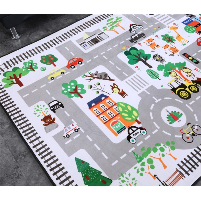 91家纺网 家纺一手货源 找家纺 网客家纺 北欧大版数码印花地垫 城镇街道