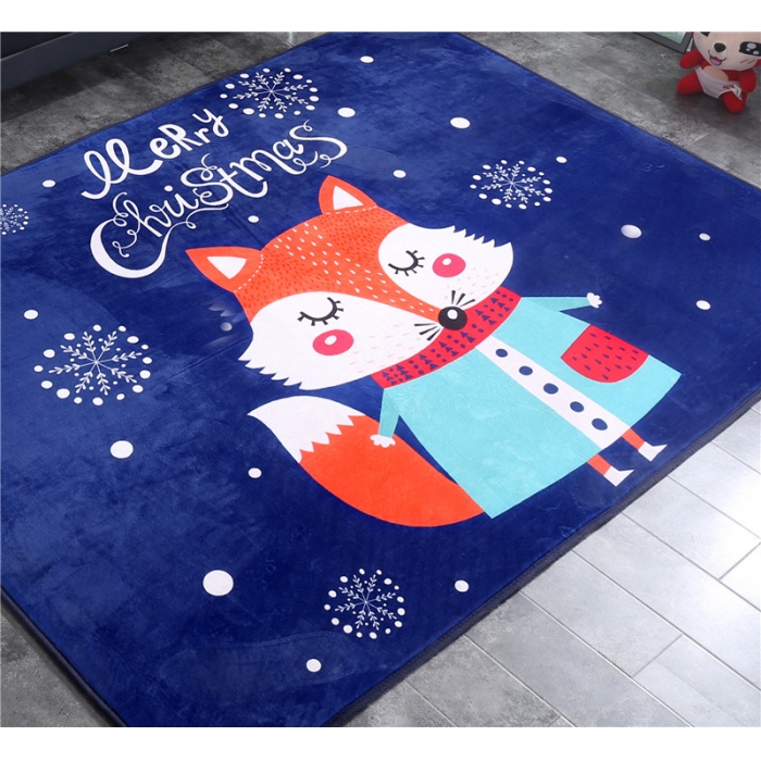 91家纺网 家纺一手货源 找家纺 网客家纺 北欧大版数码印花地垫 等爱的狐狸