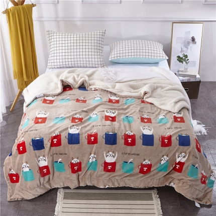 91家纺网 家纺一手货源 找家纺 （总）网客家纺 印花羊羔绒毛毯