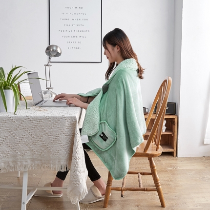 91家纺网 家纺一手货源 找家纺 （总）网客家纺 2024新款羊羔绒懒人多功能披肩毯