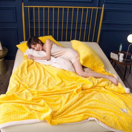 网客 2024新款菠萝格休闲随意毯 随意毯-黄