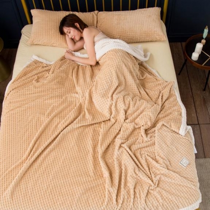 网客 2024新款菠萝格休闲随意毯 随意毯-驼