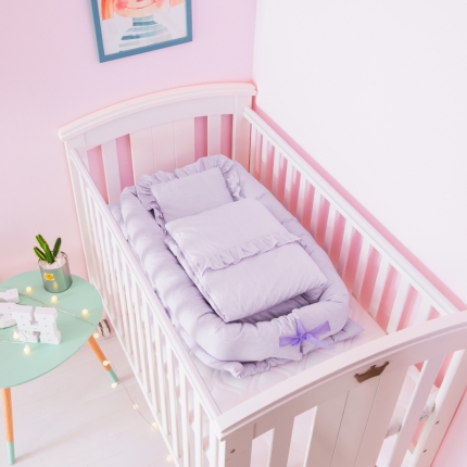 益家小太阳 儿童床中床 婴儿床中床 婴童床中床三件套紫依悠悠