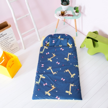 益家小太阳 睡袋 儿童睡袋 幼儿园套件 长颈鹿（深蓝）