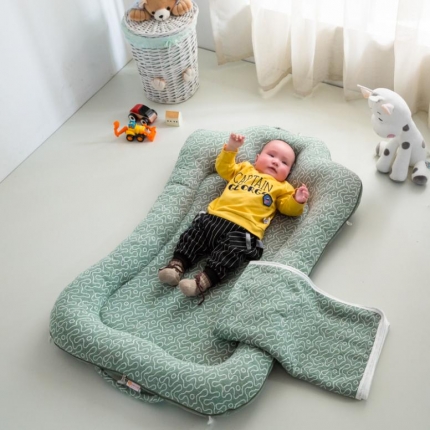 益家小太阳 新款A类婴儿便携床送毯子花漾-宝绿