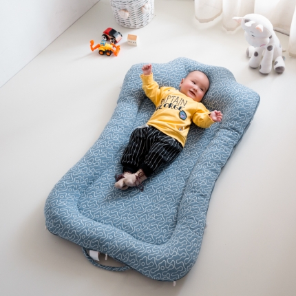 益家小太阳 新款A类婴儿便携床送毯子花漾-和蓝
