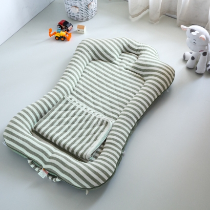 益家小太阳 新款A类婴儿便携床送毯子简约-树绿