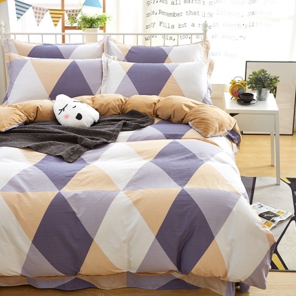 (总)盛馨家纺 加厚保暖棉加绒水晶绒四件套